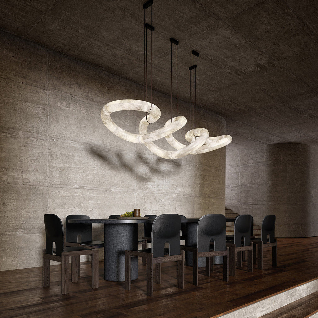 Streamlined Alabaster Pendant Lamp