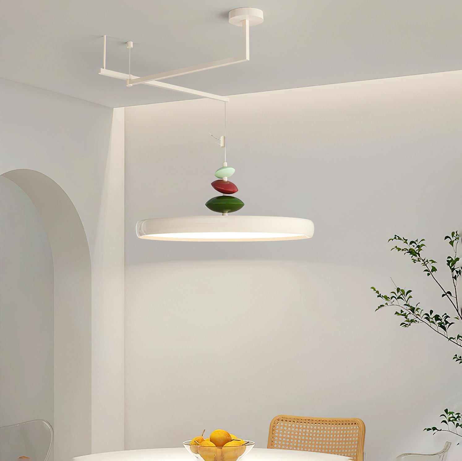 Swing Arm Stone Houselight Pendant Light