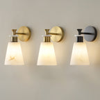 Tapered Alabaster Lamp bracket Wall Sconce