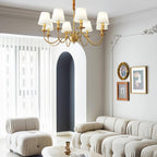 Tapered Fabric Brass Candelabrum Chandelier
