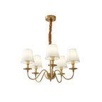 Tapered Fabric Brass Candelabrum Chandelier