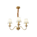 Tapered Fabric Brass Candelabrum Chandelier