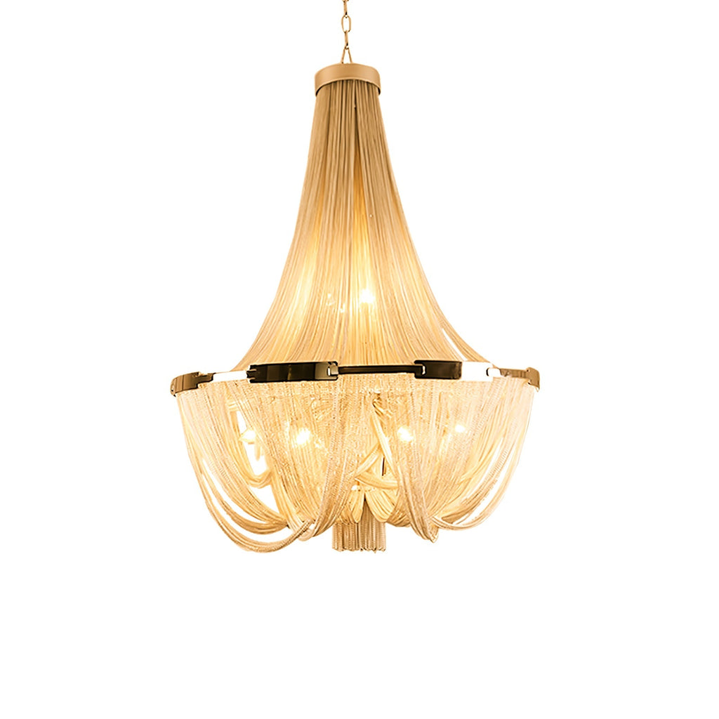 Tassel Aluminum Chain Crown Chandelier