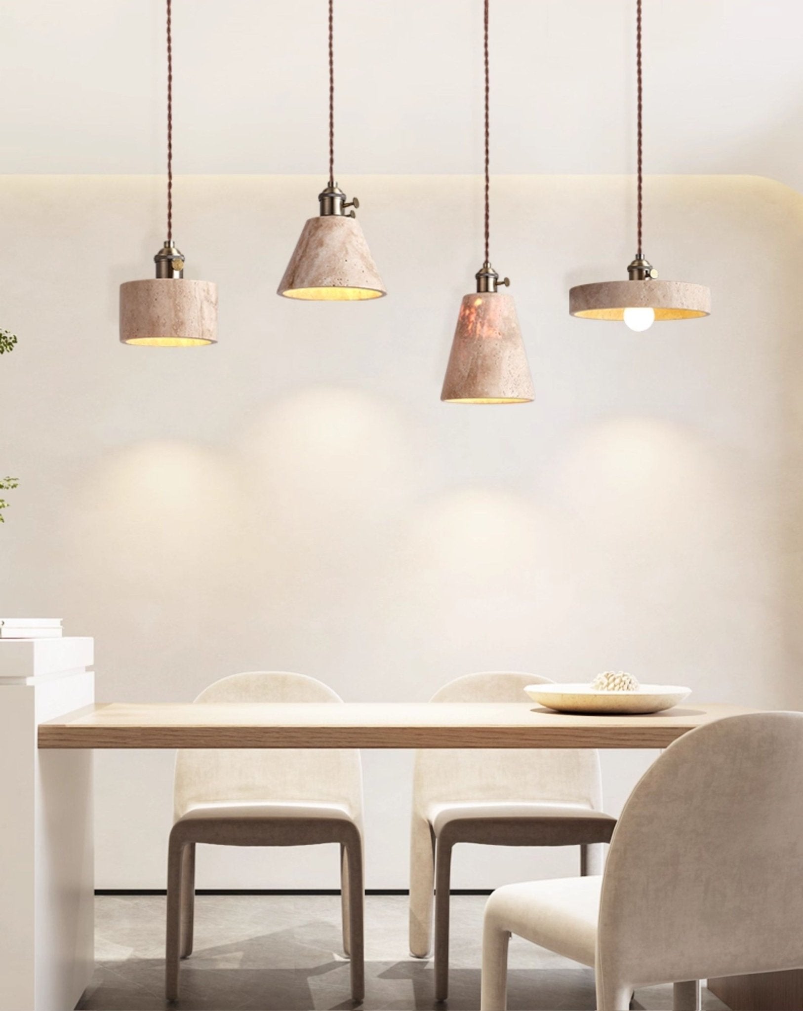 Terraform Travertine Pendant Light