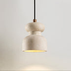 Textured Travertine Gourd Pendant Light