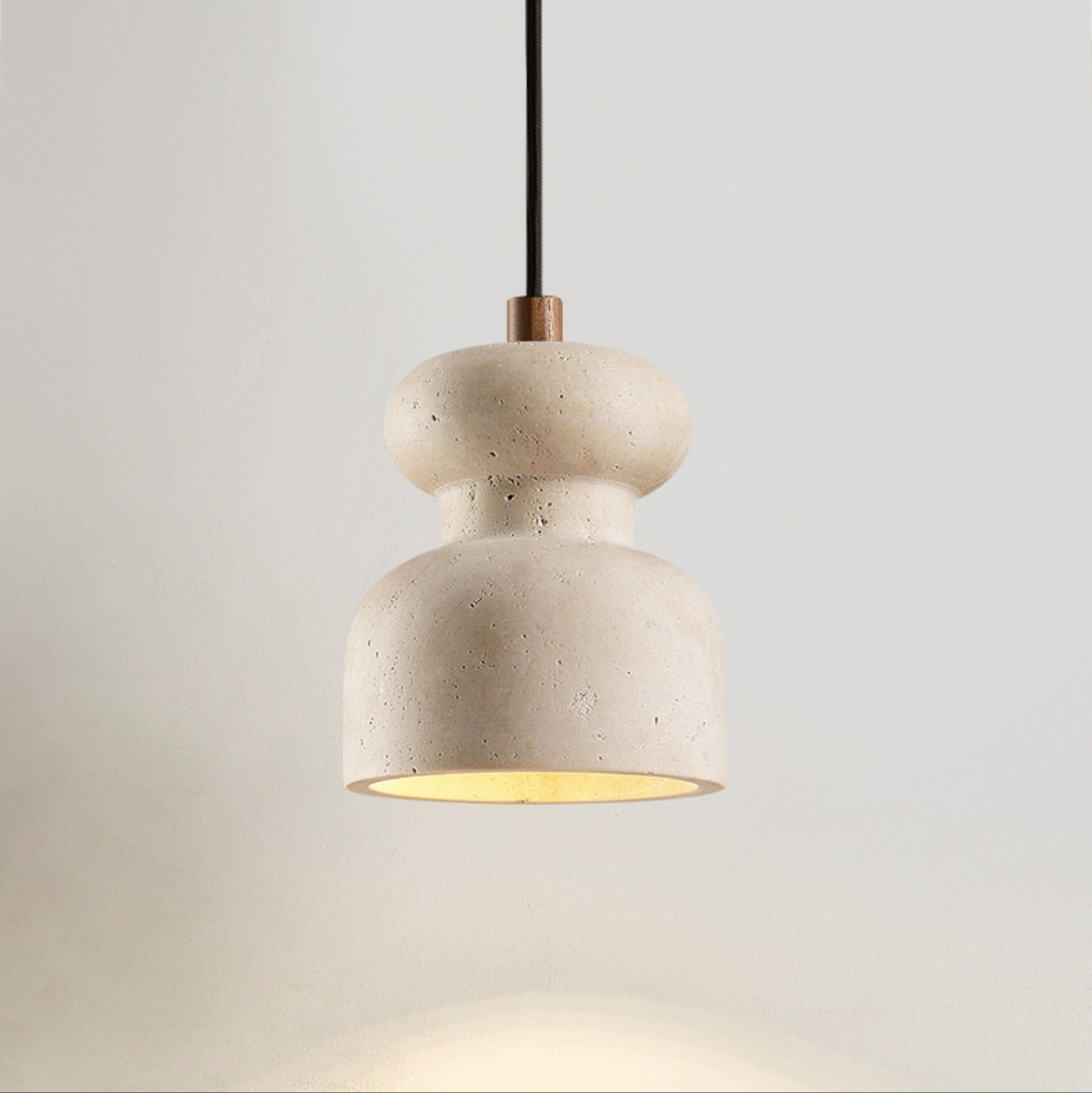 Textured Travertine Gourd Pendant Light