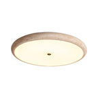 Textured Travertine Disk Ceiling Light