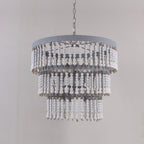 Three Tiered Wood Beaded Pendant light Chandelier
