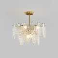 Tiered Carved Glass Crown Chandelier