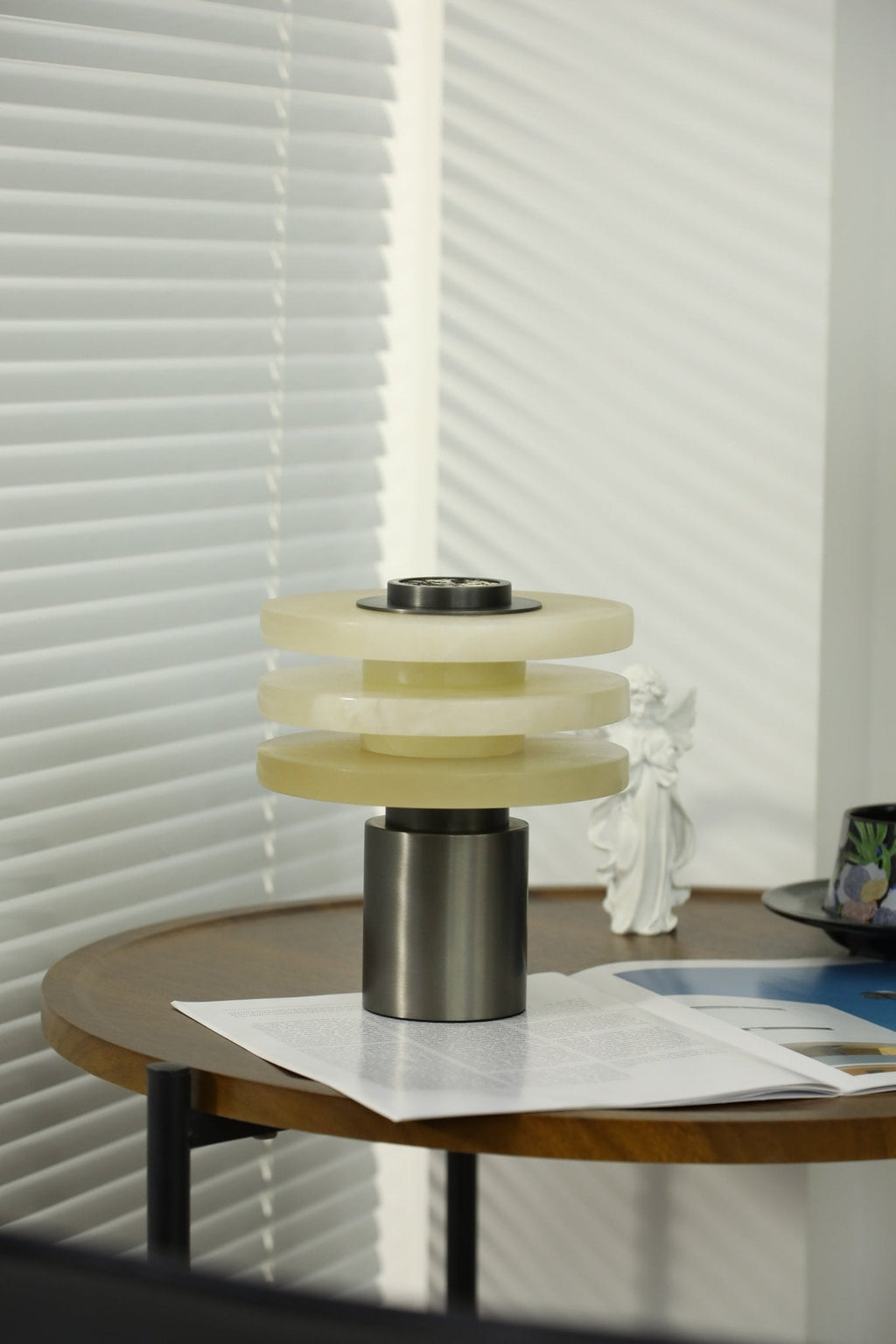 Tiered Obelisk Alabaster Table Lamp