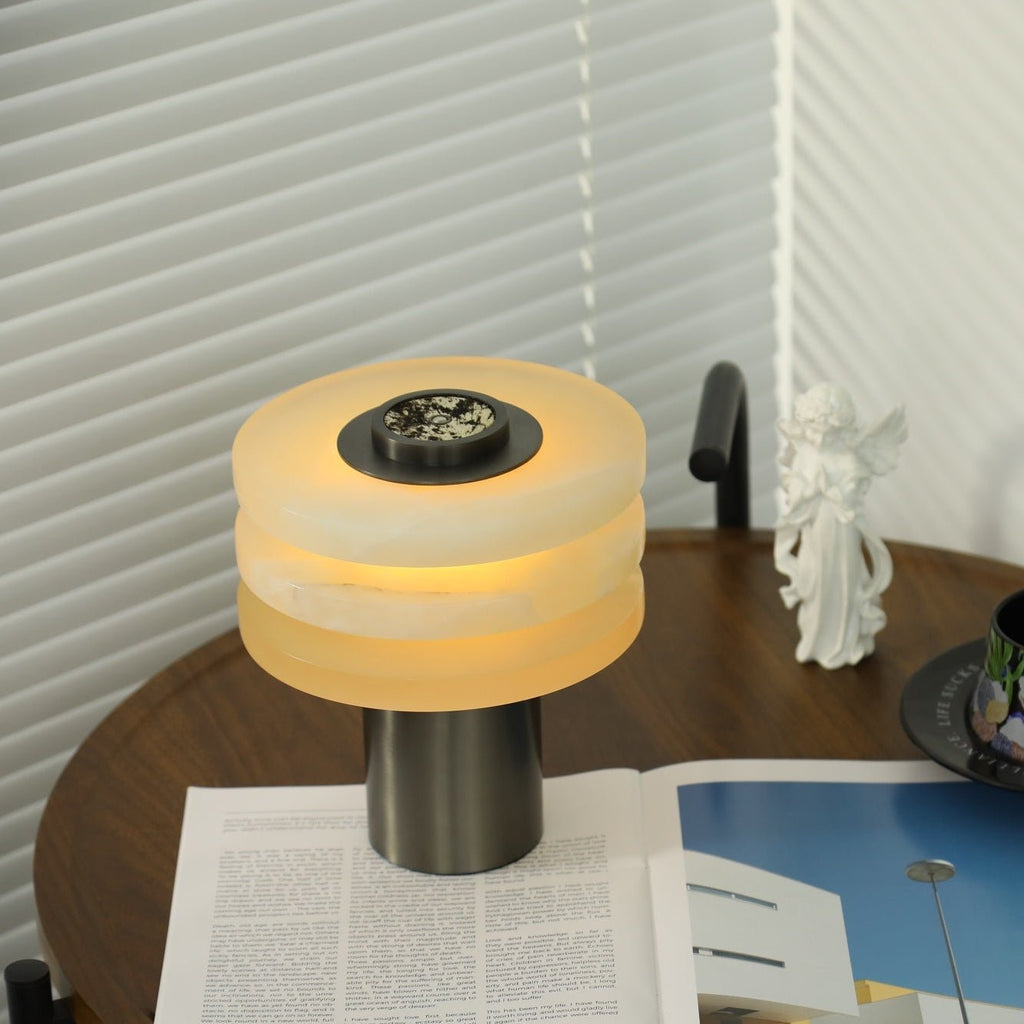 Tiered Obelisk Alabaster Table Lamp