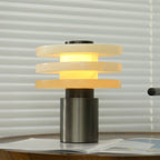 Tiered Obelisk Alabaster Table Lamp