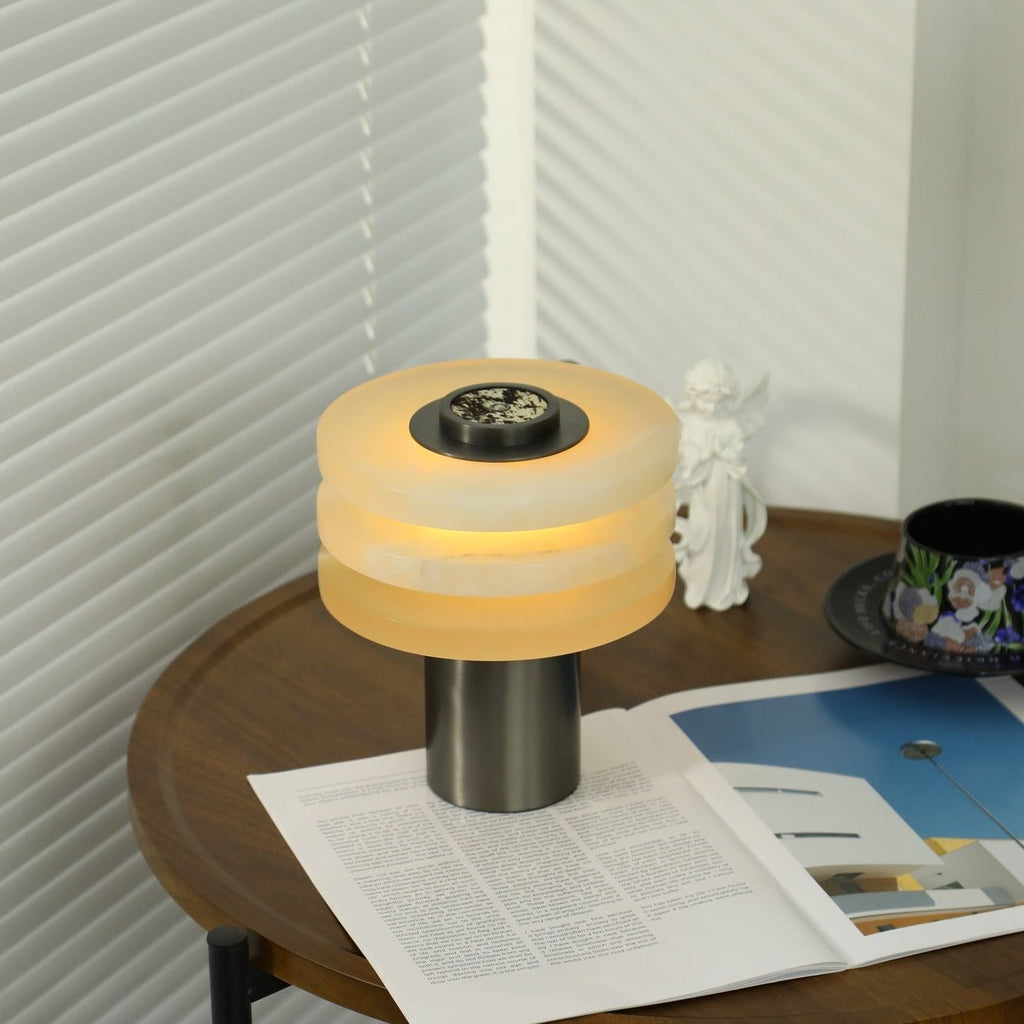 Tiered Obelisk Alabaster Table Lamp