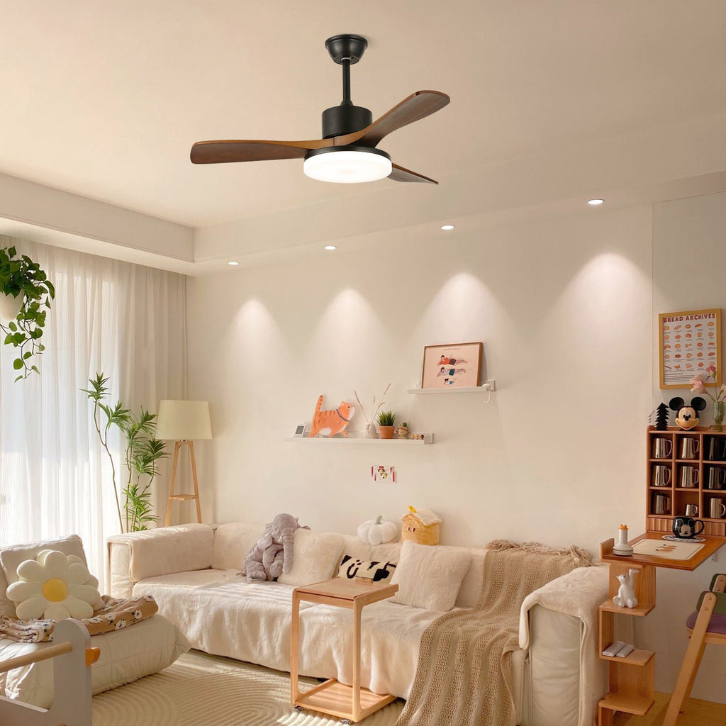Morty Adams Wooden 48"/52" Ceiling light Ceiling Fan Light