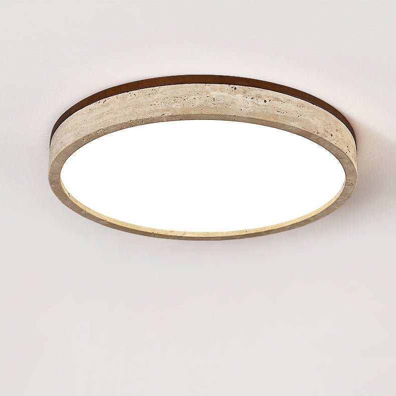 Travertine Halo Round Ceiling Lamp