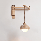 Travertine Swing Arm Wall Sconce