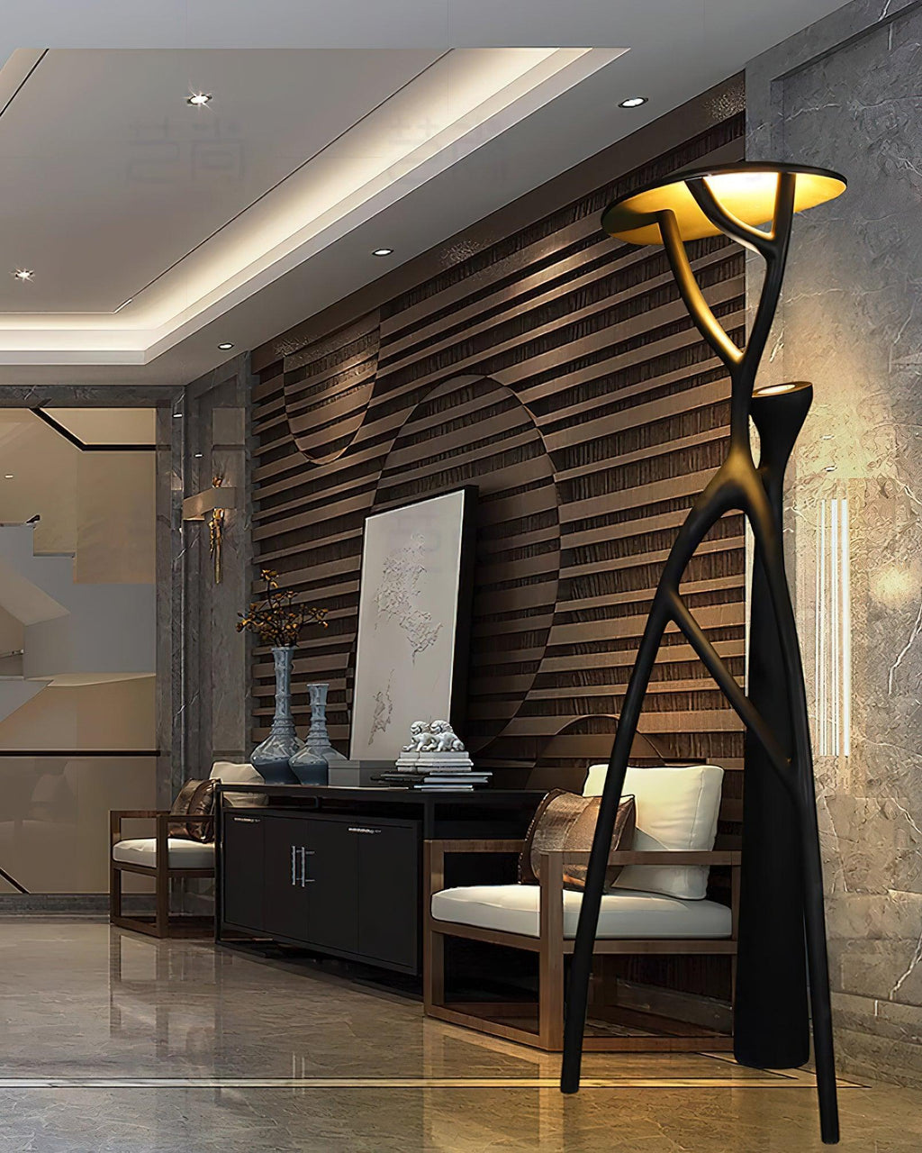 Tree Of Life Sculpture Torchiere Lamp Floor Lamp