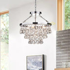 Unique Tiered Crystal Crown Chandelier