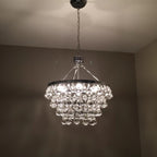 Unique Tiered Crystal Crown Chandelier