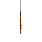 Vertical Orb Timber Droplight Pendant Lamp
