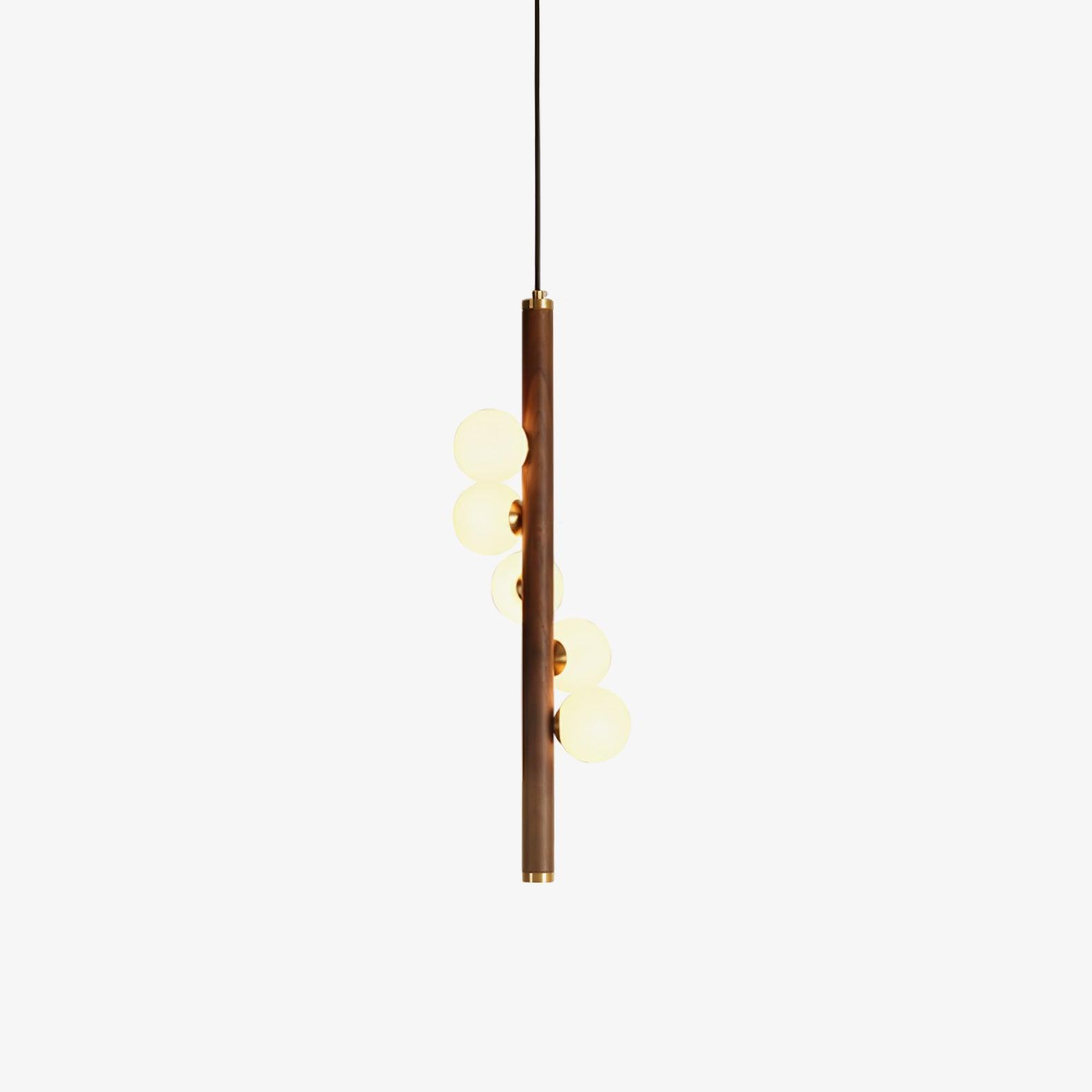 Vertical Orb Timber Droplight Pendant Lamp