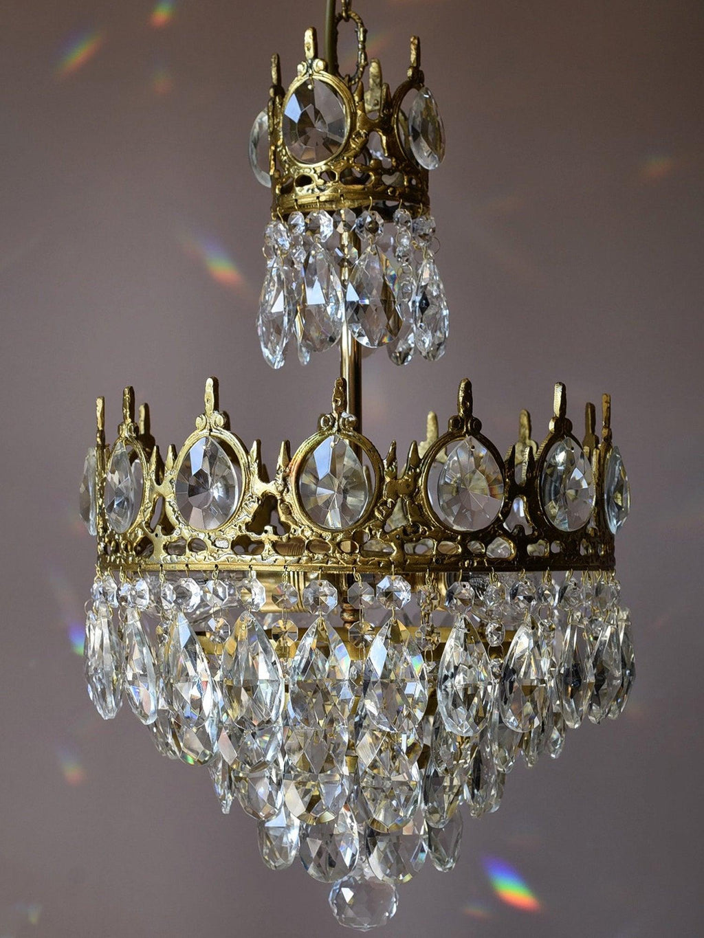 Vintage Crystal Crown Chandelier