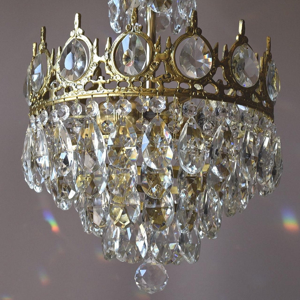 Vintage Crystal Crown Chandelier