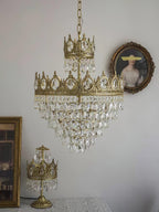 Vintage Crystal Crown Chandelier