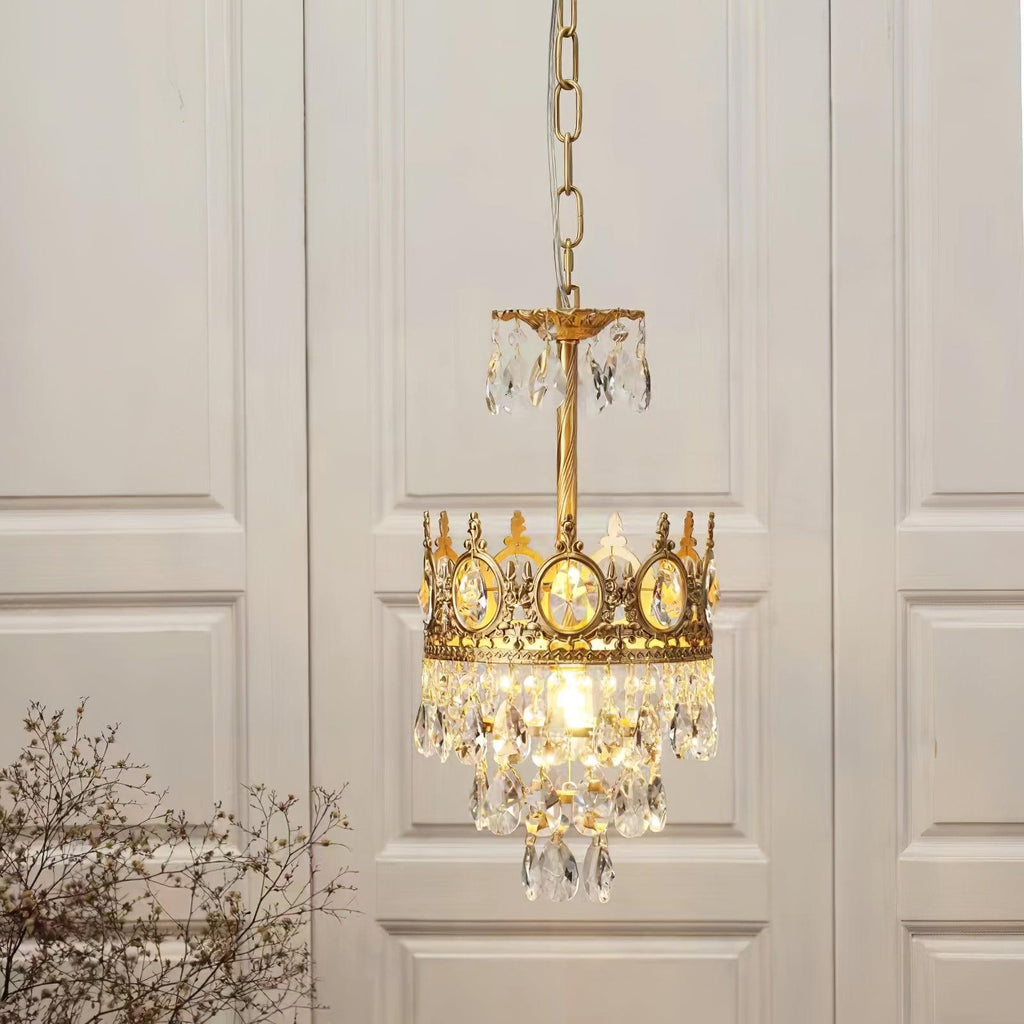 Vintage Crystal Crown Chandelier