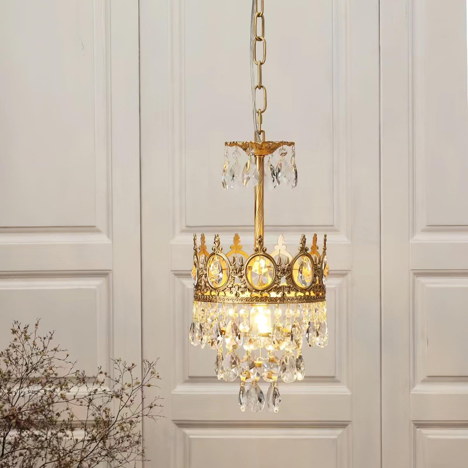 Vintage Crystal Crown Chandelier