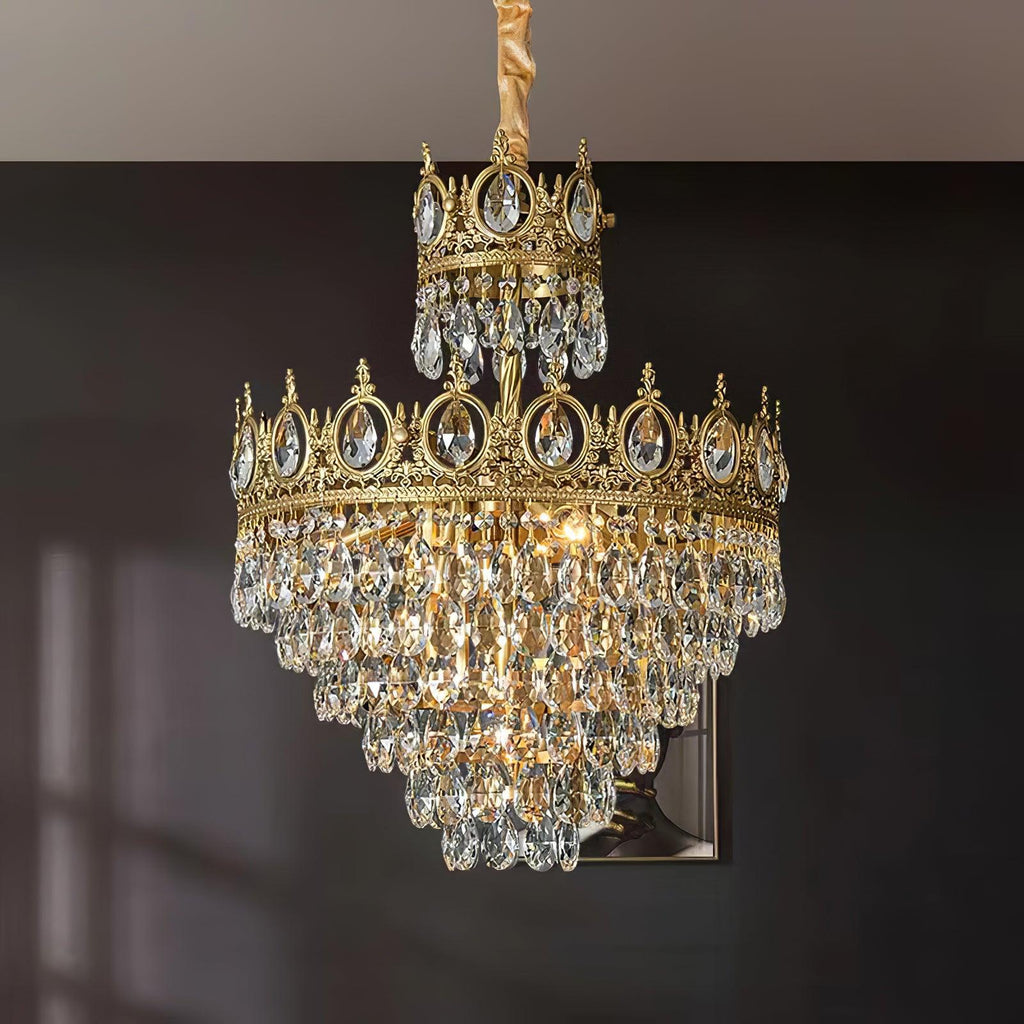 Vintage Crystal Crown Chandelier