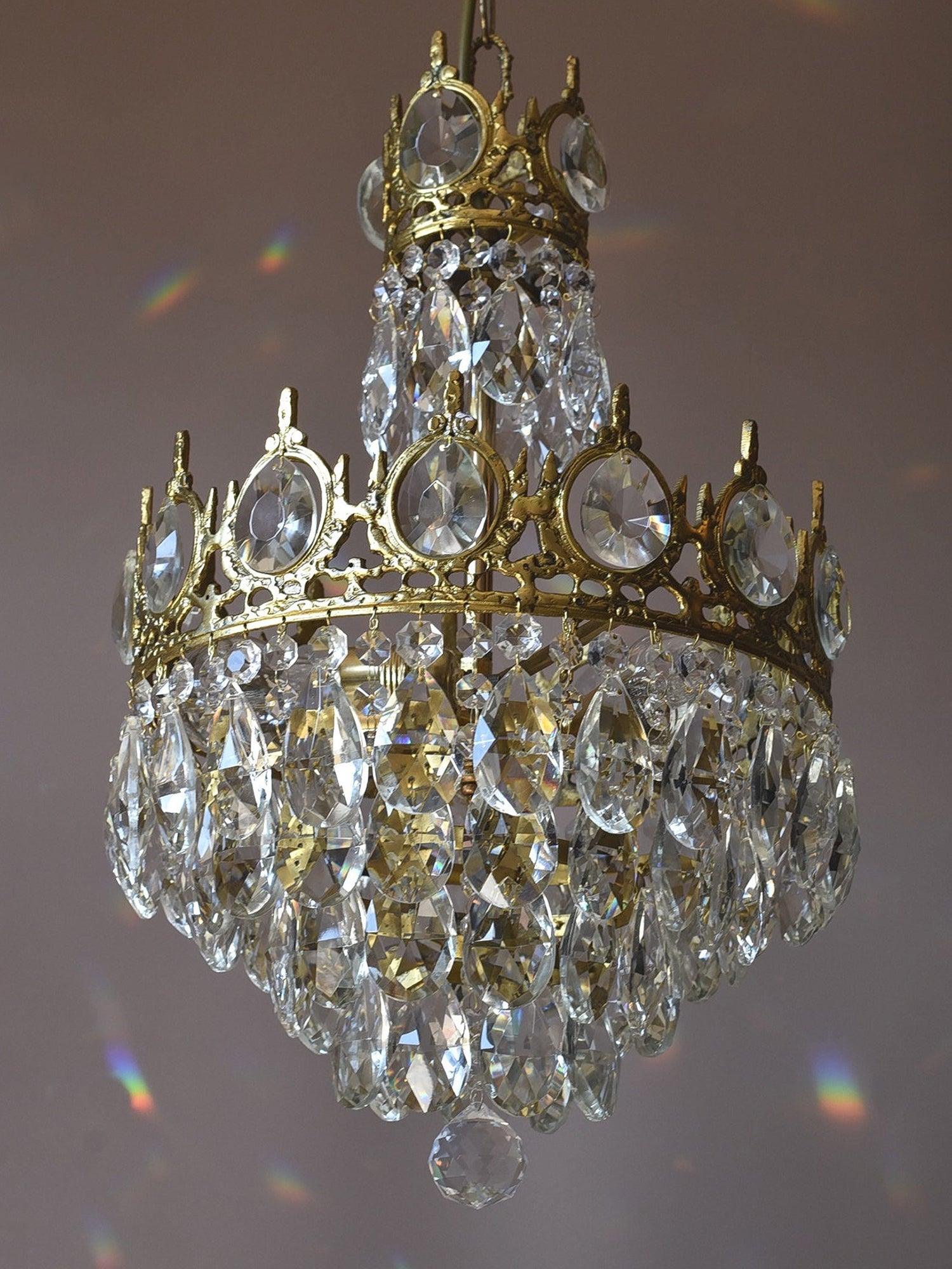 Vintage Crystal Crown Chandelier