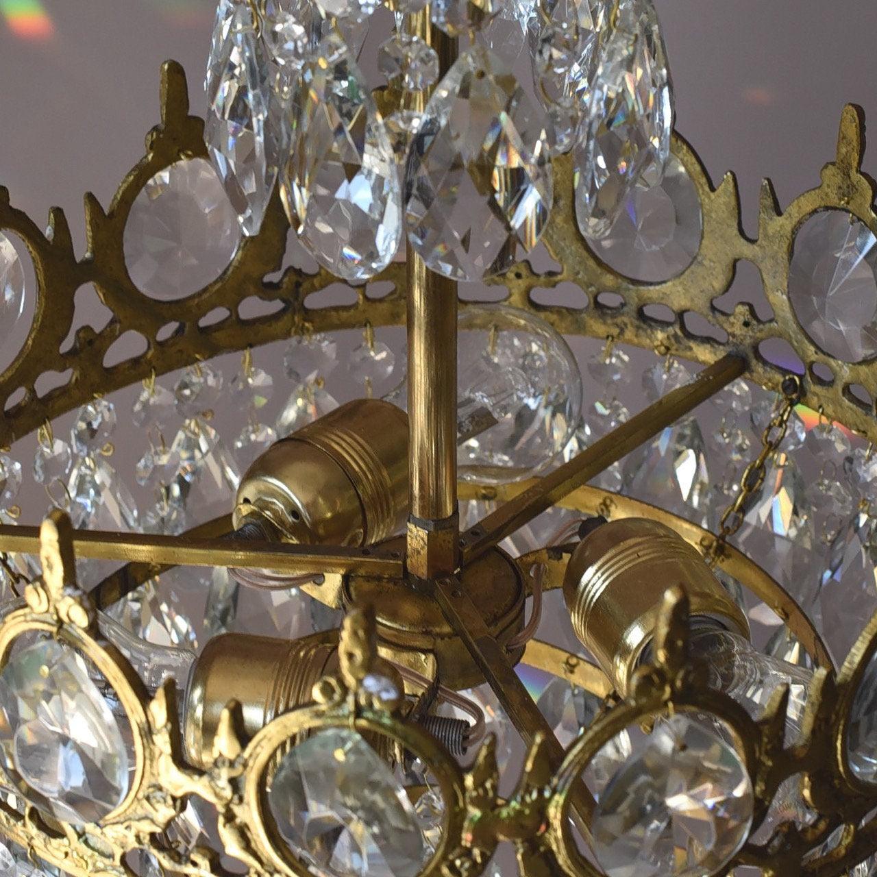 Vintage Crystal Crown Chandelier
