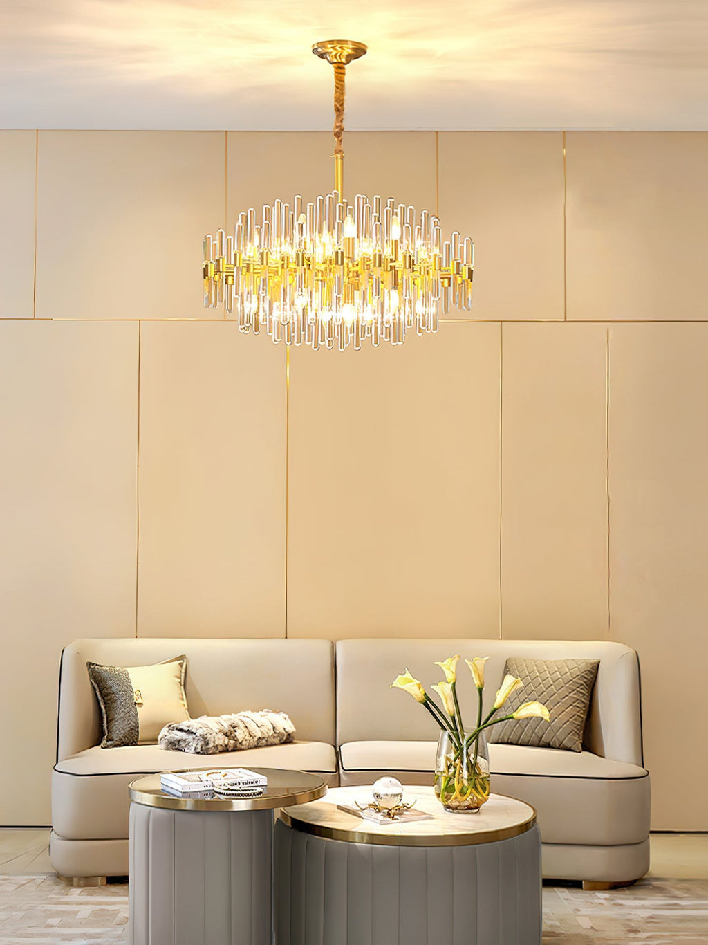 Vintage Antique Brass Electrolier Chandelier