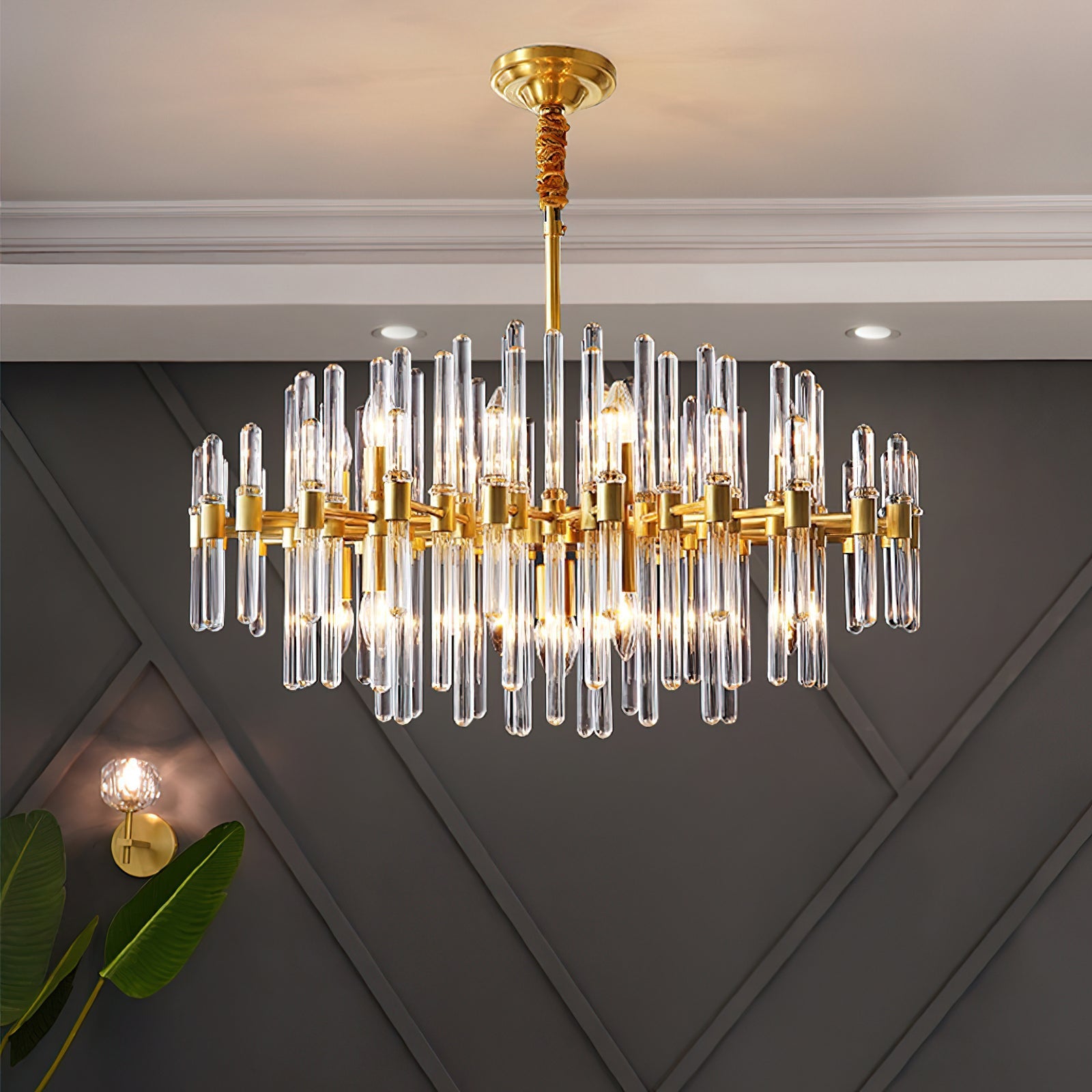 Vintage Antique Brass Electrolier Chandelier
