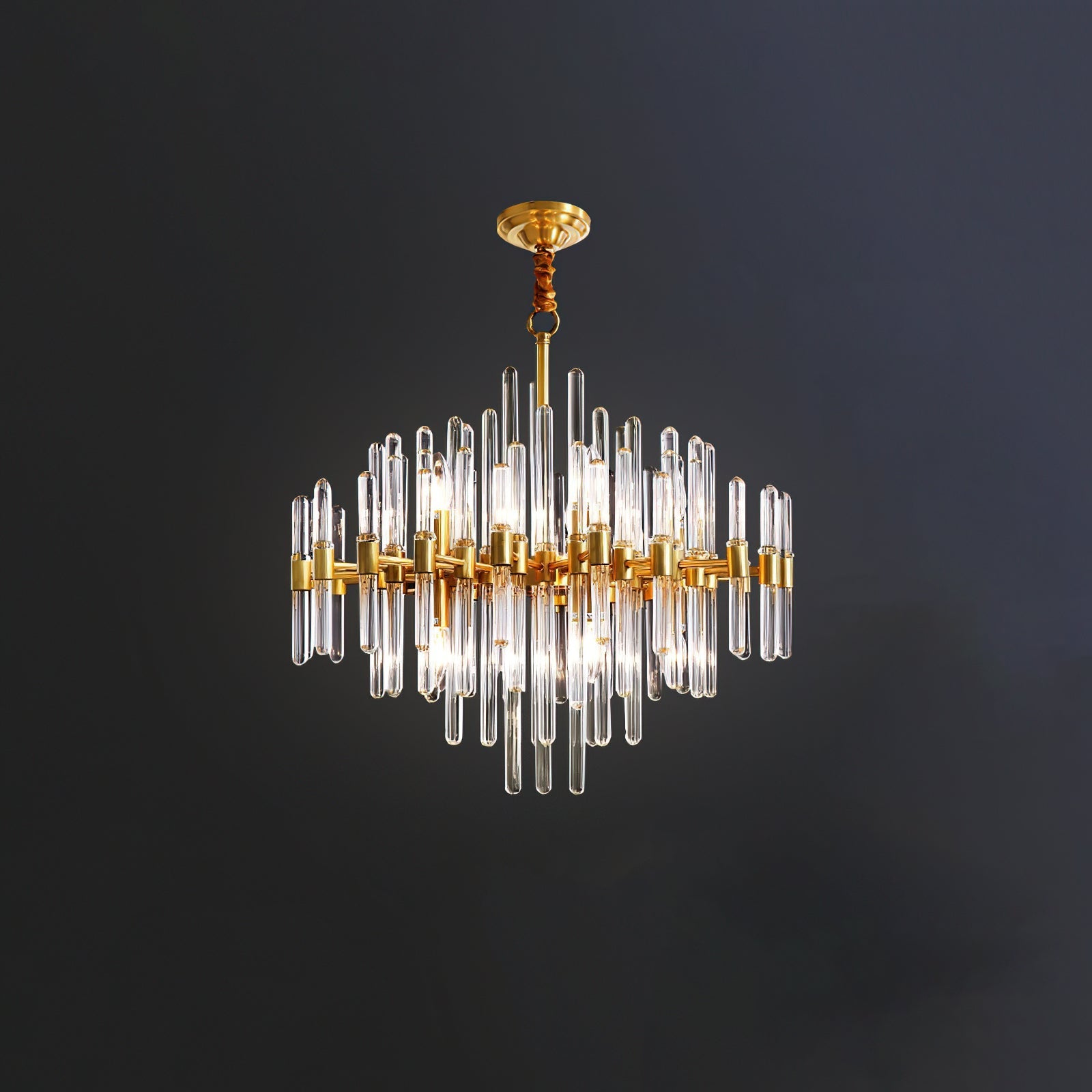 Vintage Antique Brass Electrolier Chandelier