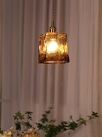 Vintage Brown Glass Ceiling light fitting Pendant Light