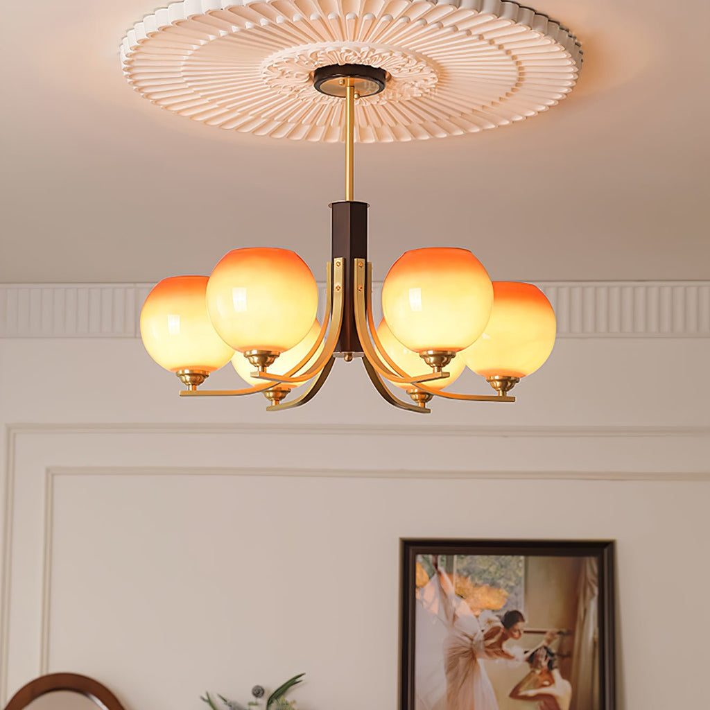 Vintage Caramel Globe Pendant light Chandelier