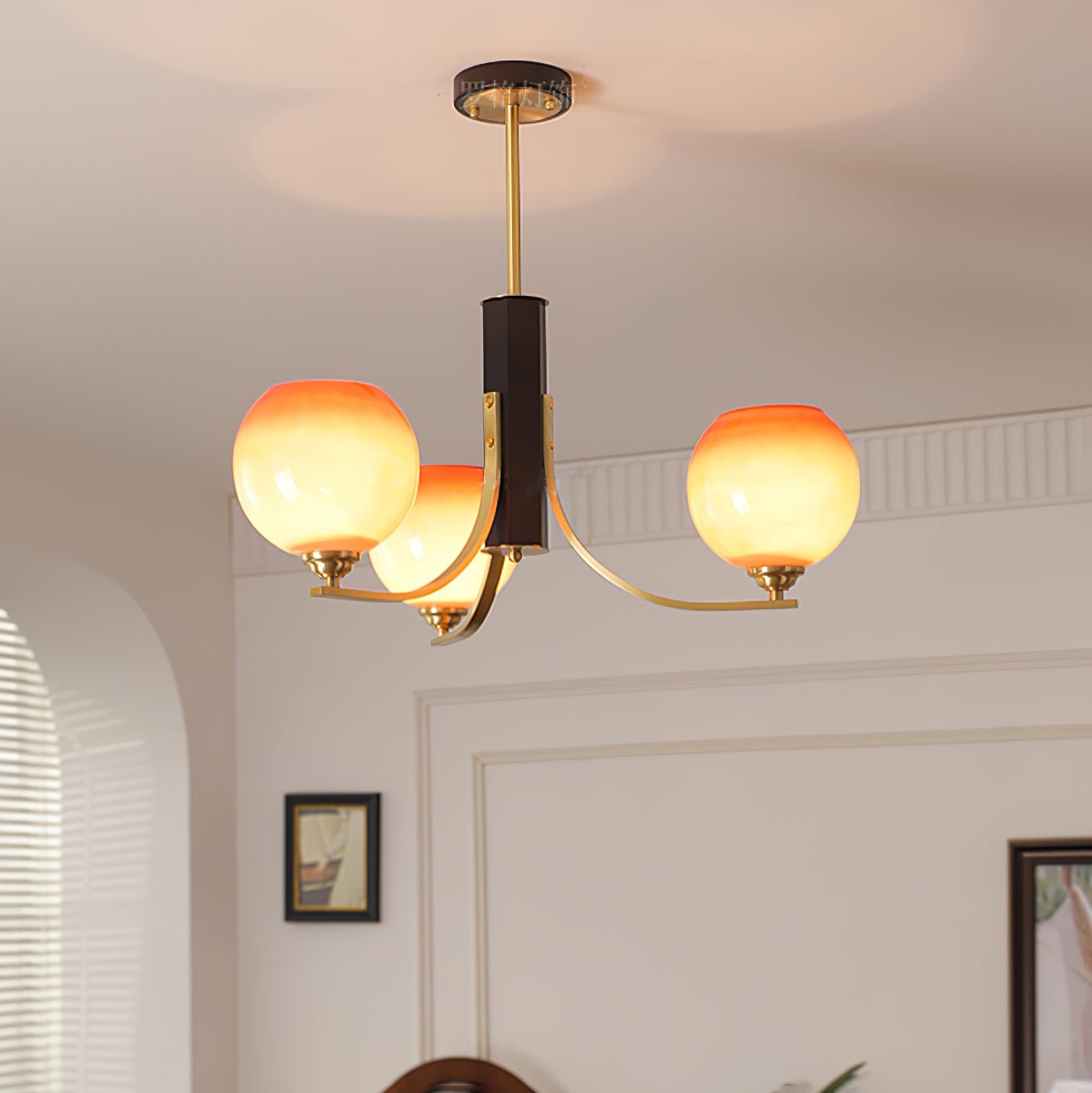 Vintage Caramel Globe Pendant light Chandelier