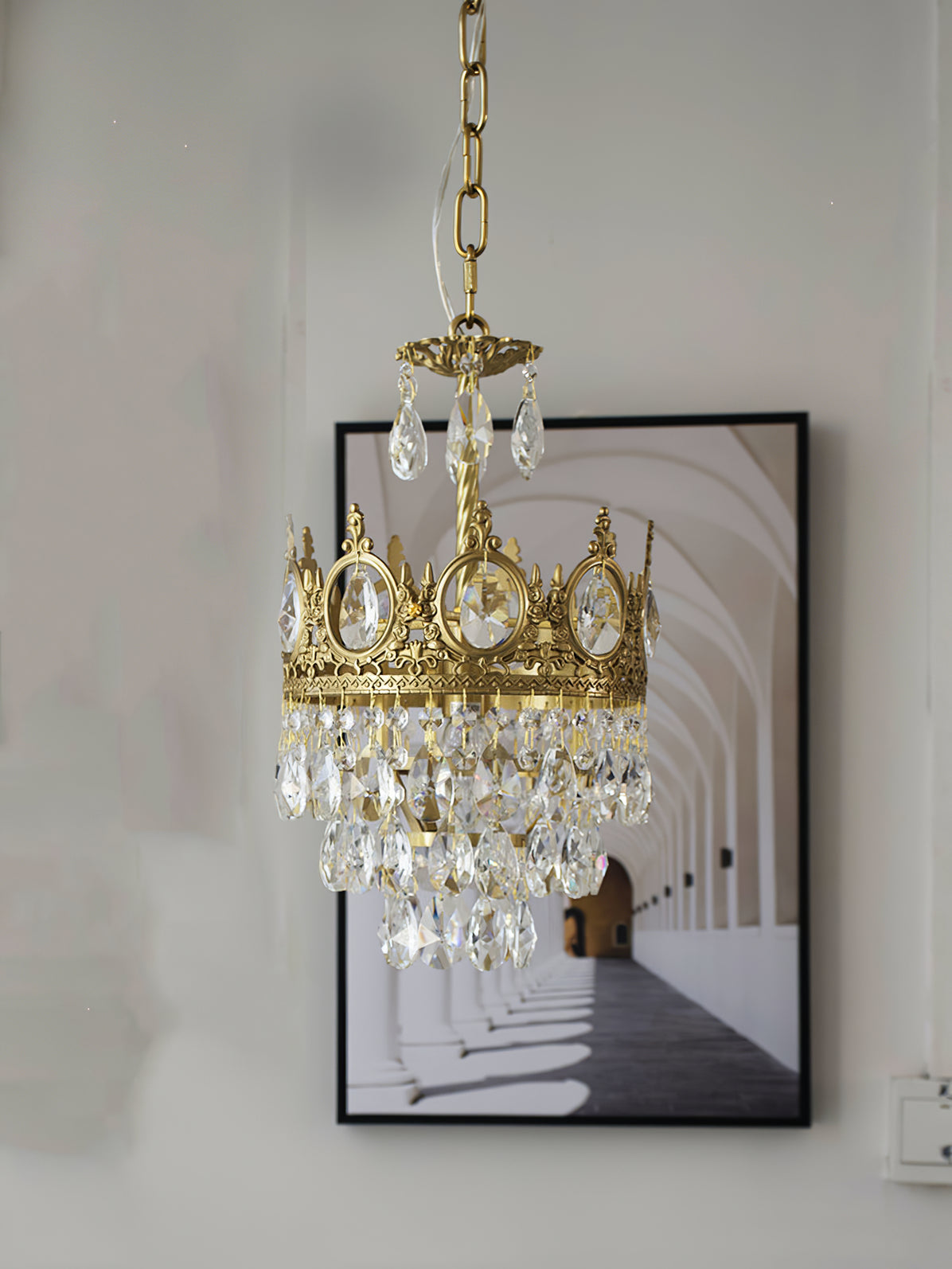Vintage Crystal Crown Chandelier