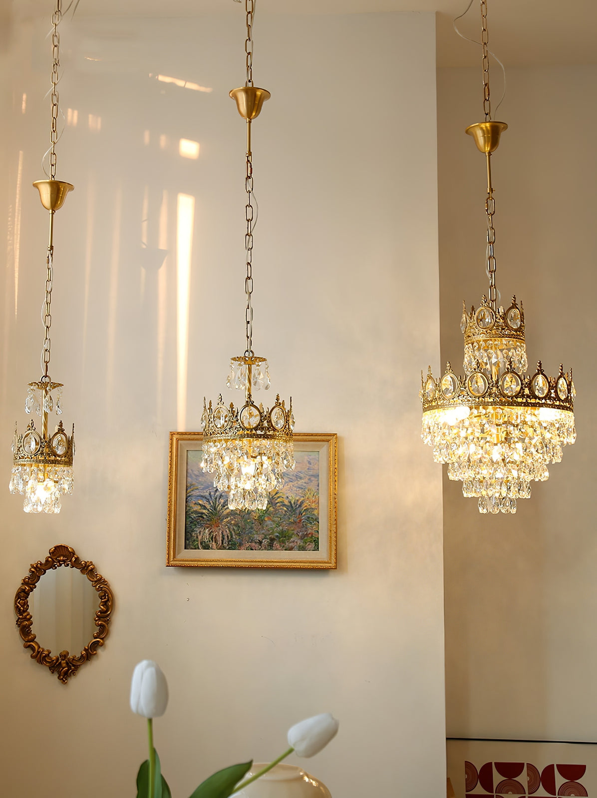 Vintage Crystal Crown Chandelier