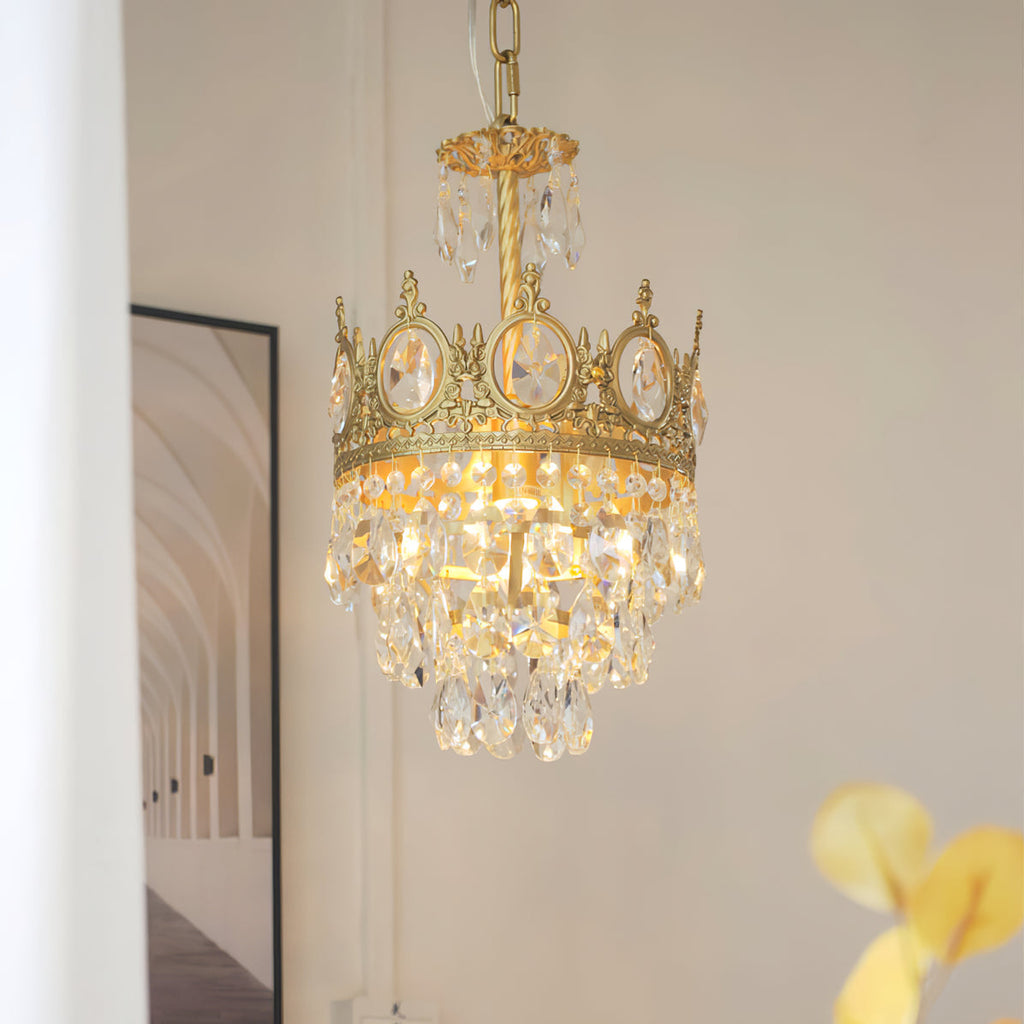 Vintage Crystal Crown Chandelier