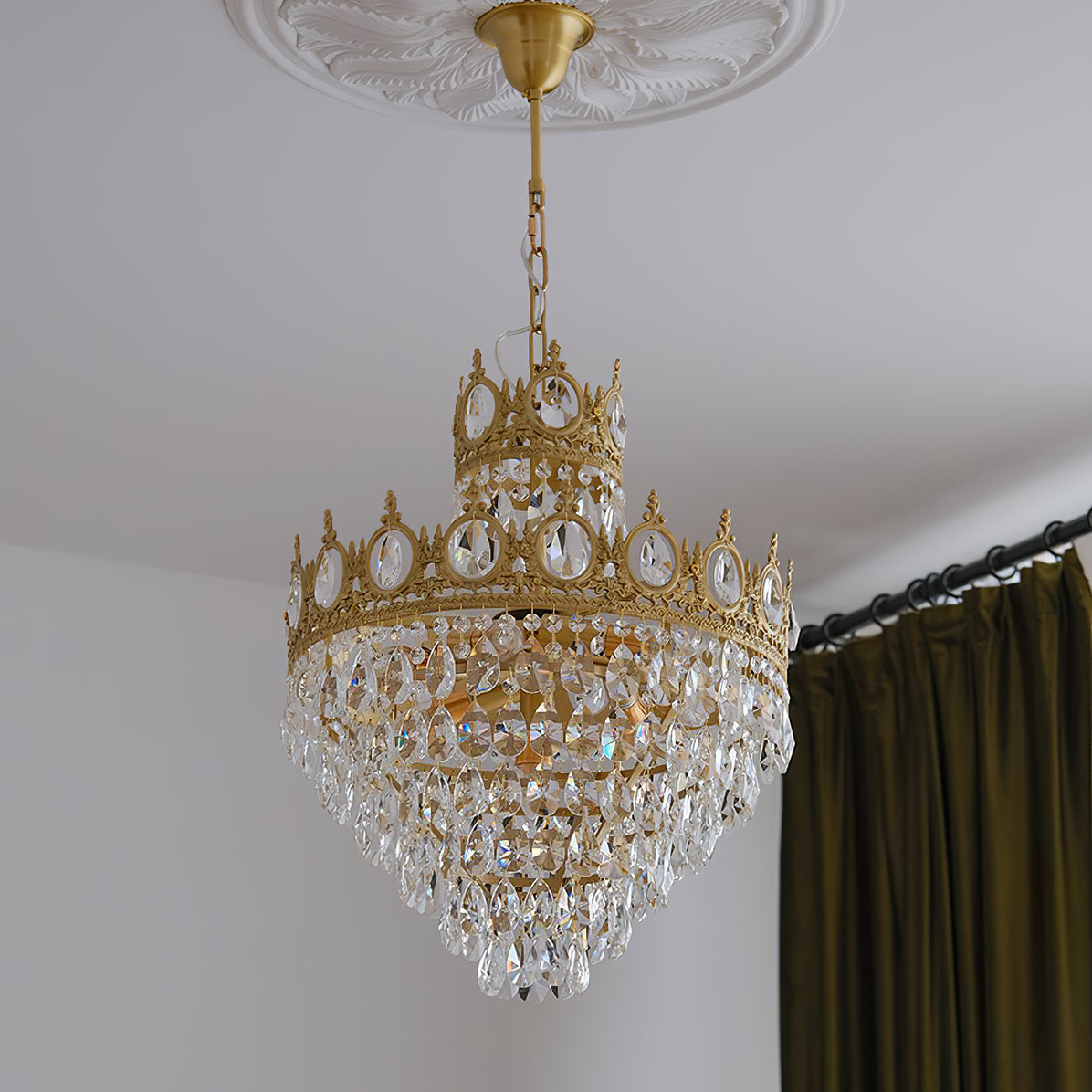 Vintage Crystal Crown Chandelier