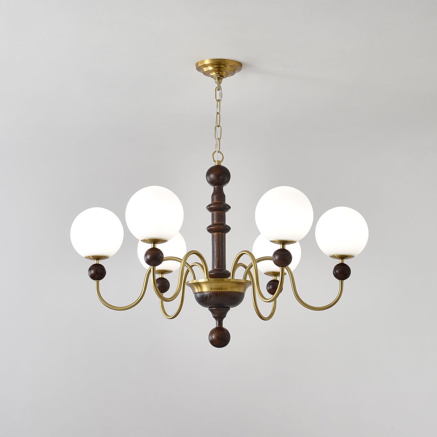 Vintage Curved Sphere Candelabrum Chandelier