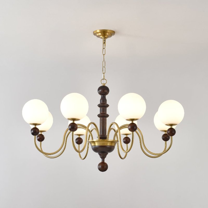 Vintage Curved Sphere Candelabrum Chandelier