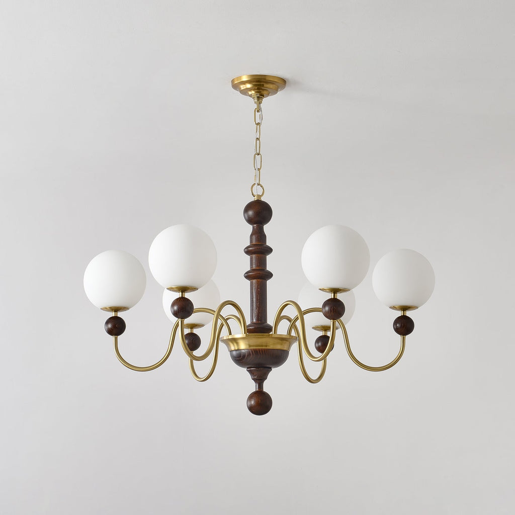 Vintage Curved Sphere Candelabrum Chandelier