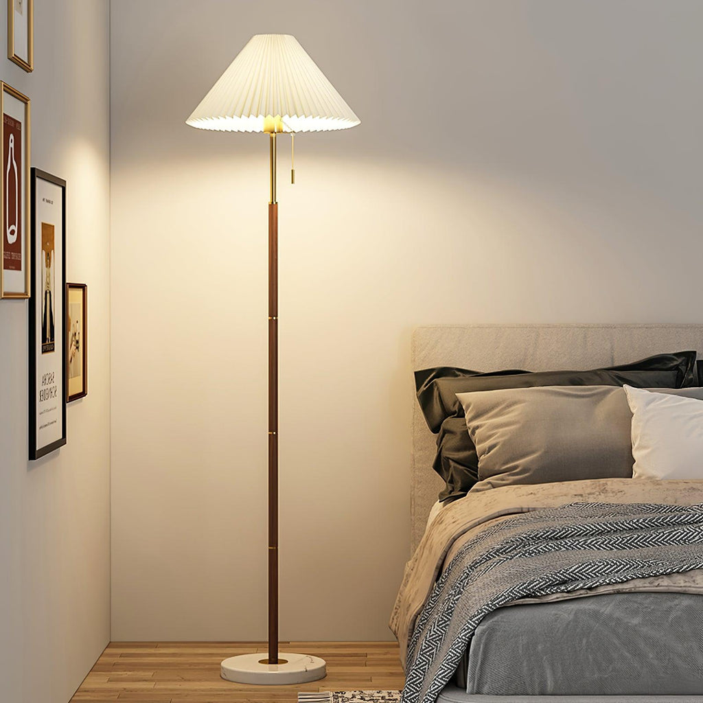 Vintage Pleated Tall Lamp Floor Lamp