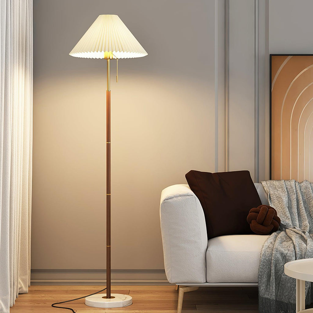 Vintage Pleated Tall Lamp Floor Lamp