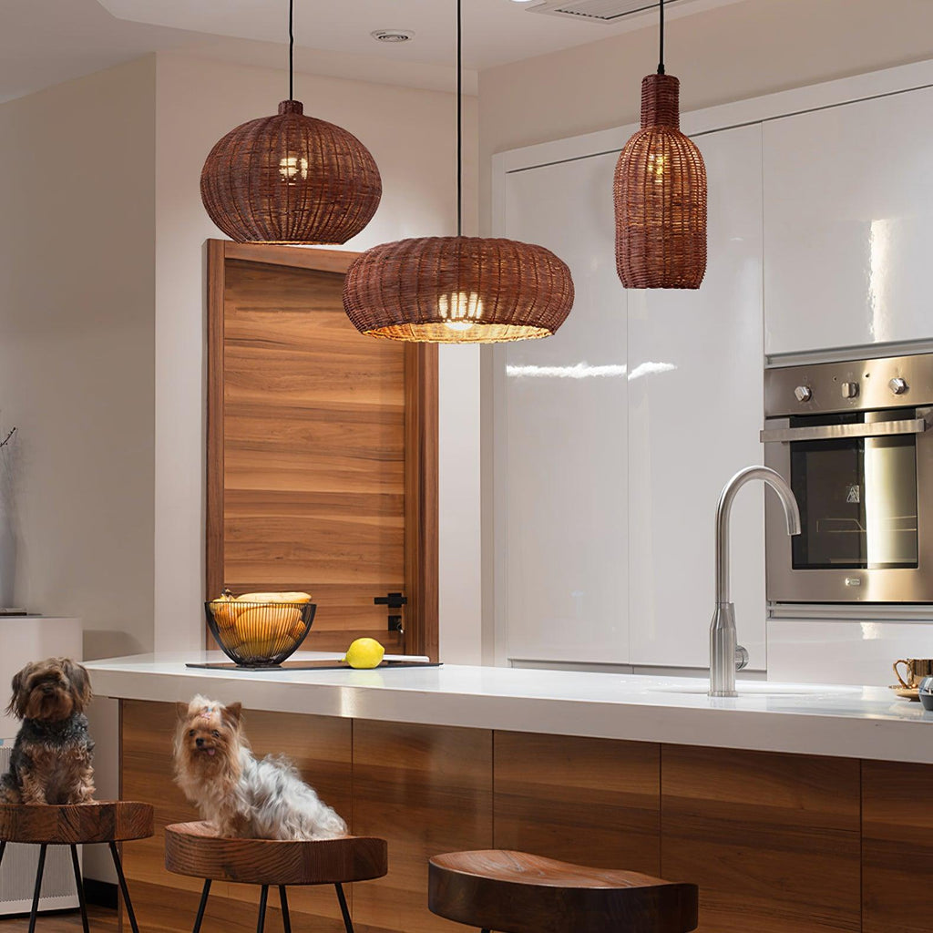 Vintage Rattan Hanging light Pendant Lamp