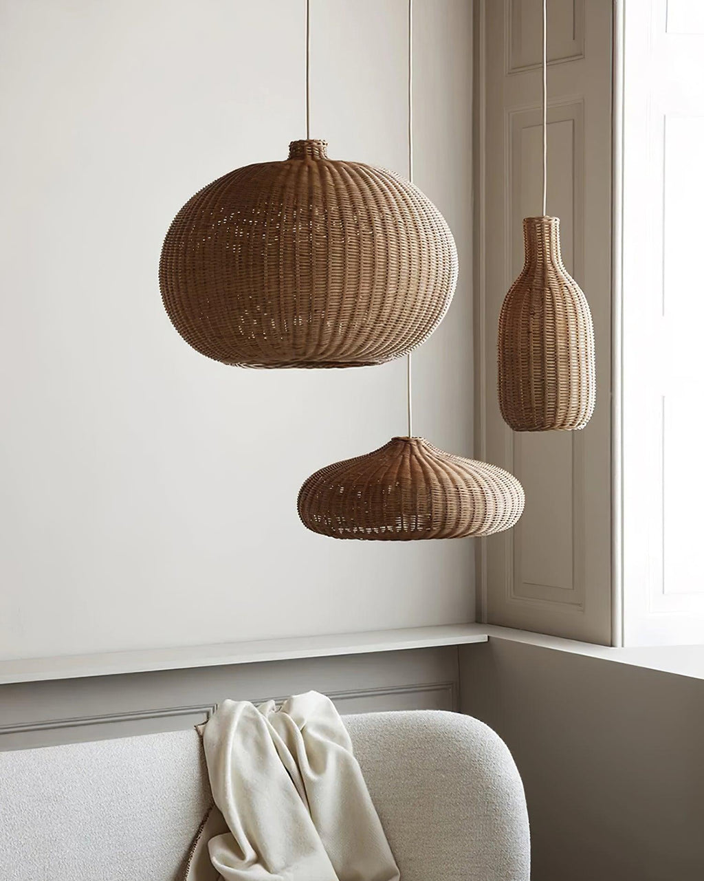 Vintage Rattan Hanging light Pendant Lamp